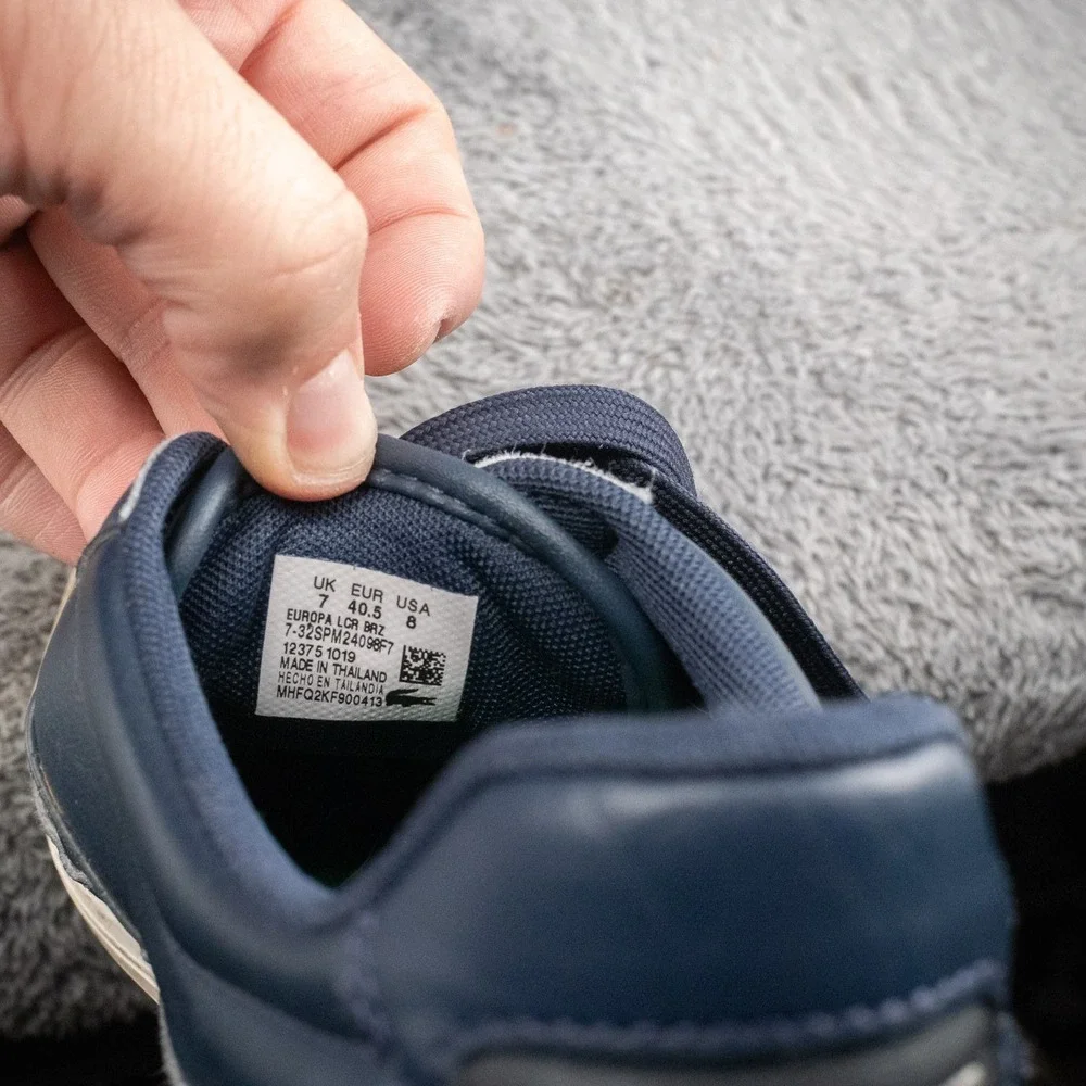Lacoste Europa LCR BRZ Sport Men's Size 8 Navy Blue Synthetic‎ Leather Shoes